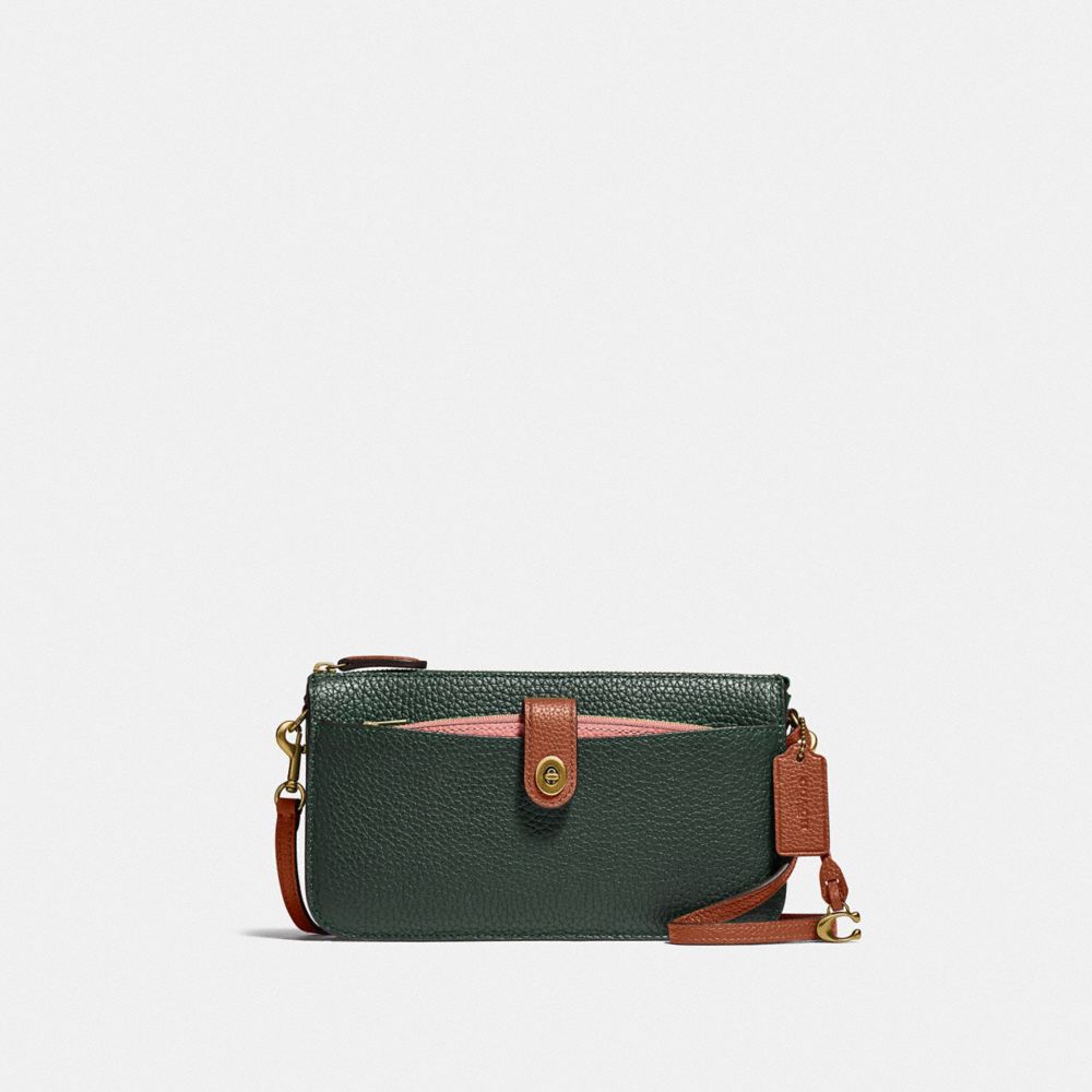 Noa Pop Up Messenger In Colorblock - C5368 - BRASS/AMAZON GREEN MULTI