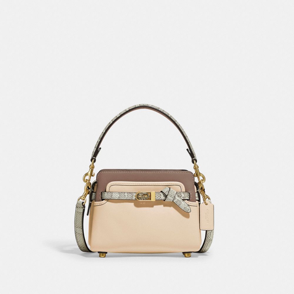 COACH C5371 Tate 18 Crossbody With Snakeskin Detail BRASS/IVORY MULTI