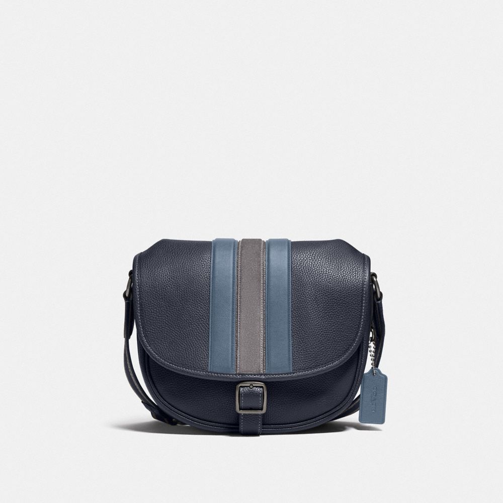 COACH Hitch Crossbody With Varsity Stripe - BLACK COPPER/MIDNIGHT NAVY MULTI - C5382