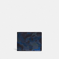 COACH C5391 Slim Billfold Wallet With Camo Print BLUE/MIDNIGHT NAVY