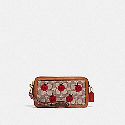 Kira Crossbody In Signature Textile Jacquard With Ladybug Motif Embroidery - BRASS/COCOA BURNISHED AMB - COACH C5392