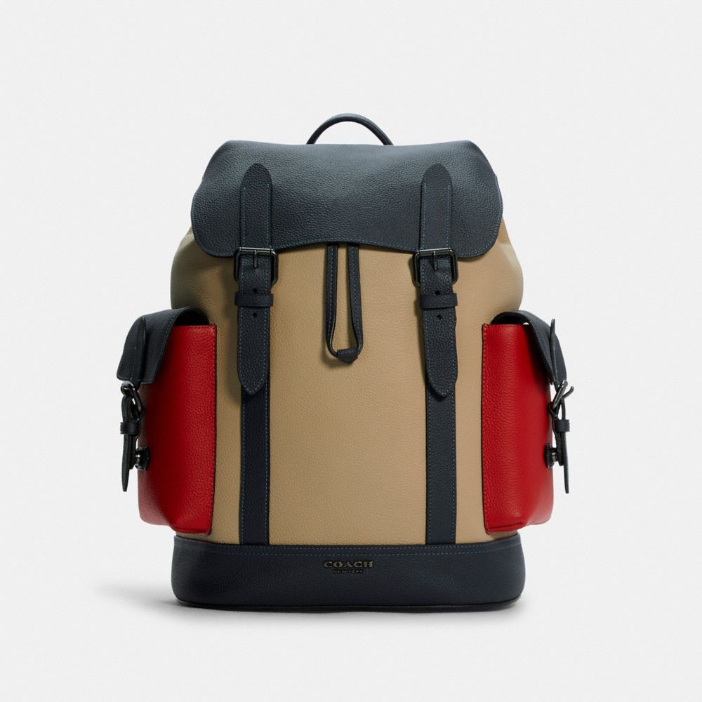 Hudson Backpack In Colorblock - QB/LIGHT GRAVEL MIDNIGHT MULTI - COACH C5413