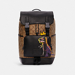 COACH C5419 Coach X Jean-michel Basquiat Track Backpack In Signature Canvas QB/KHAKI MULTI