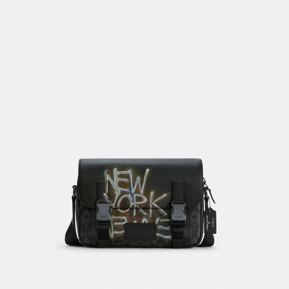 COACH C5420 COACH X JEAN-MICHEL BASQUIAT TRACK CROSSBODY IN SIGNATURE CANVAS QB/BLACK MULTI