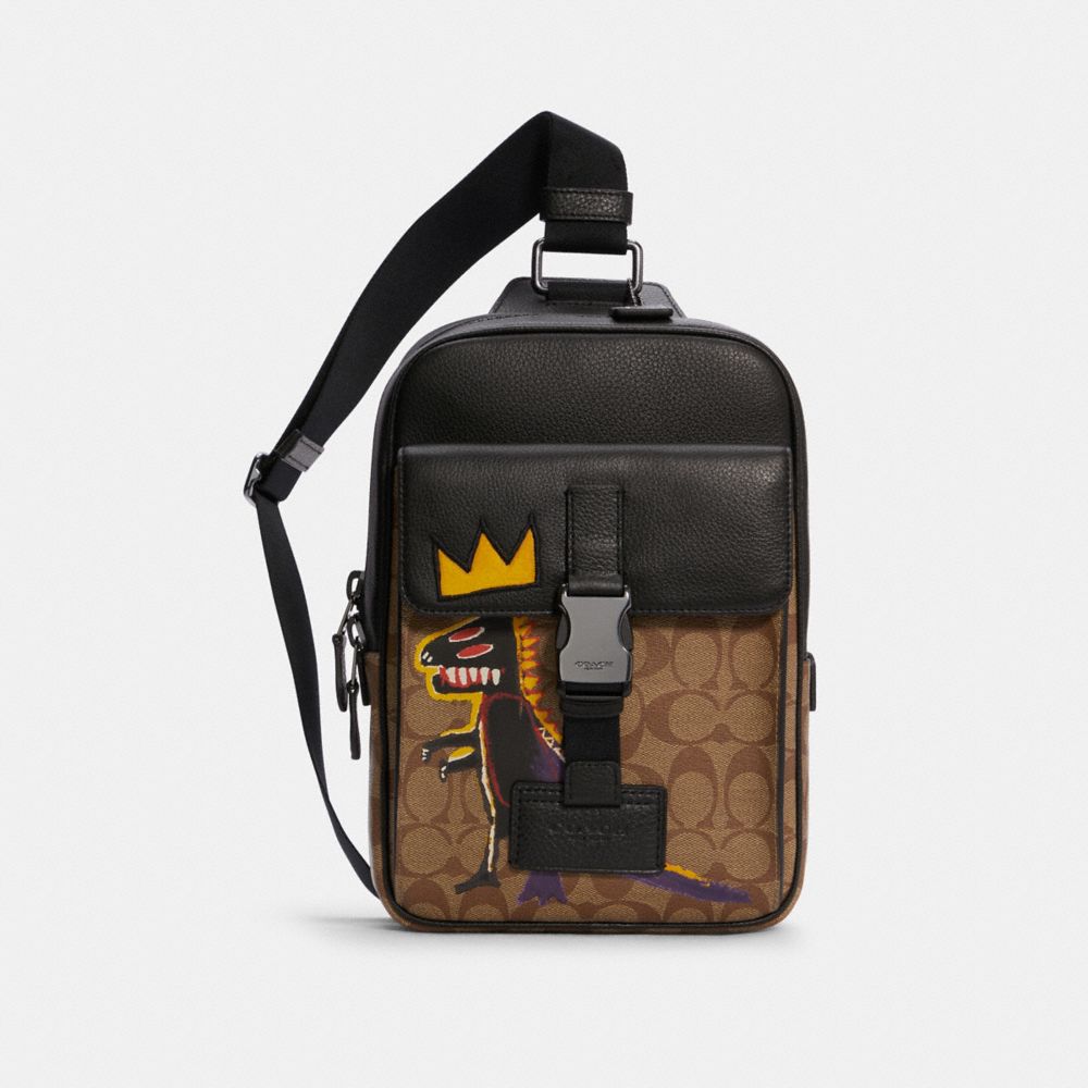 COACH X JEAN-MICHEL BASQUIAT TRACK PACK IN SIGNATURE CANVAS - QB/KHAKI MULTI - COACH C5421