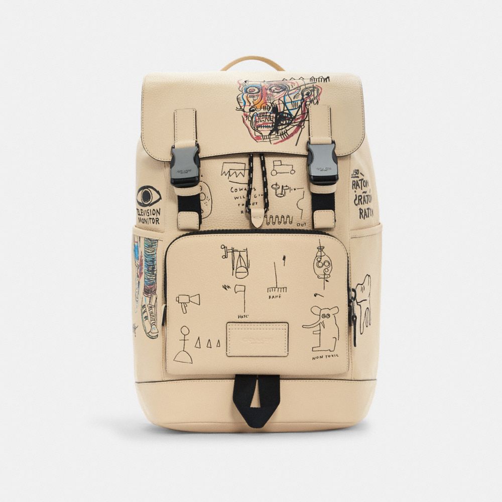 COACH COACH X JEAN-MICHEL BASQUIAT TRACK BACKPACK - QB/IVORY MULTI - C5427