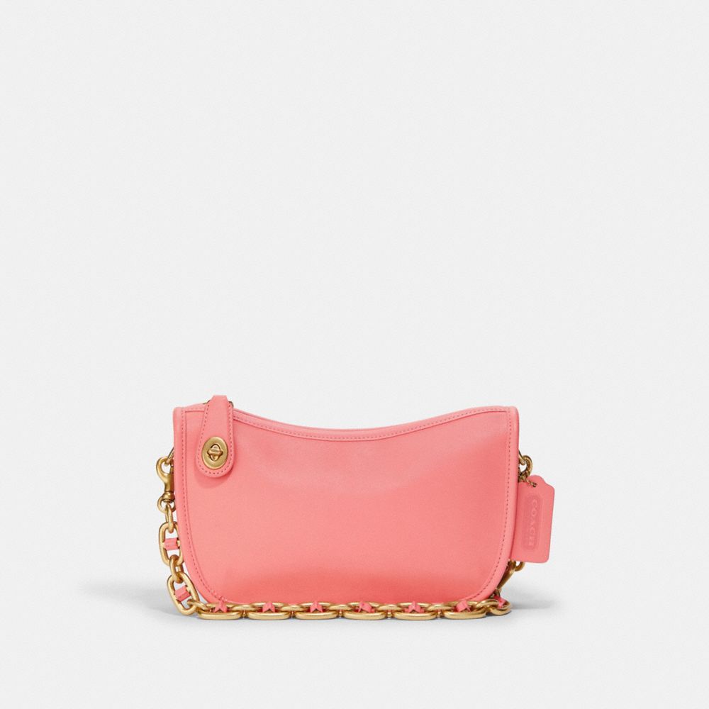 COACH Swinger Bag With Chain - BRASS/CANDY PINK - C5430
