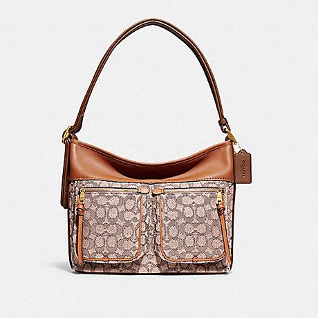 COACH Andie Shoulder Bag In Signature Textile Jacquard - BRASS/COCOA BURNISHED AMB - C5434