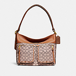 Andie Shoulder Bag In Signature Textile Jacquard - BRASS/COCOA BURNISHED AMB - COACH C5434