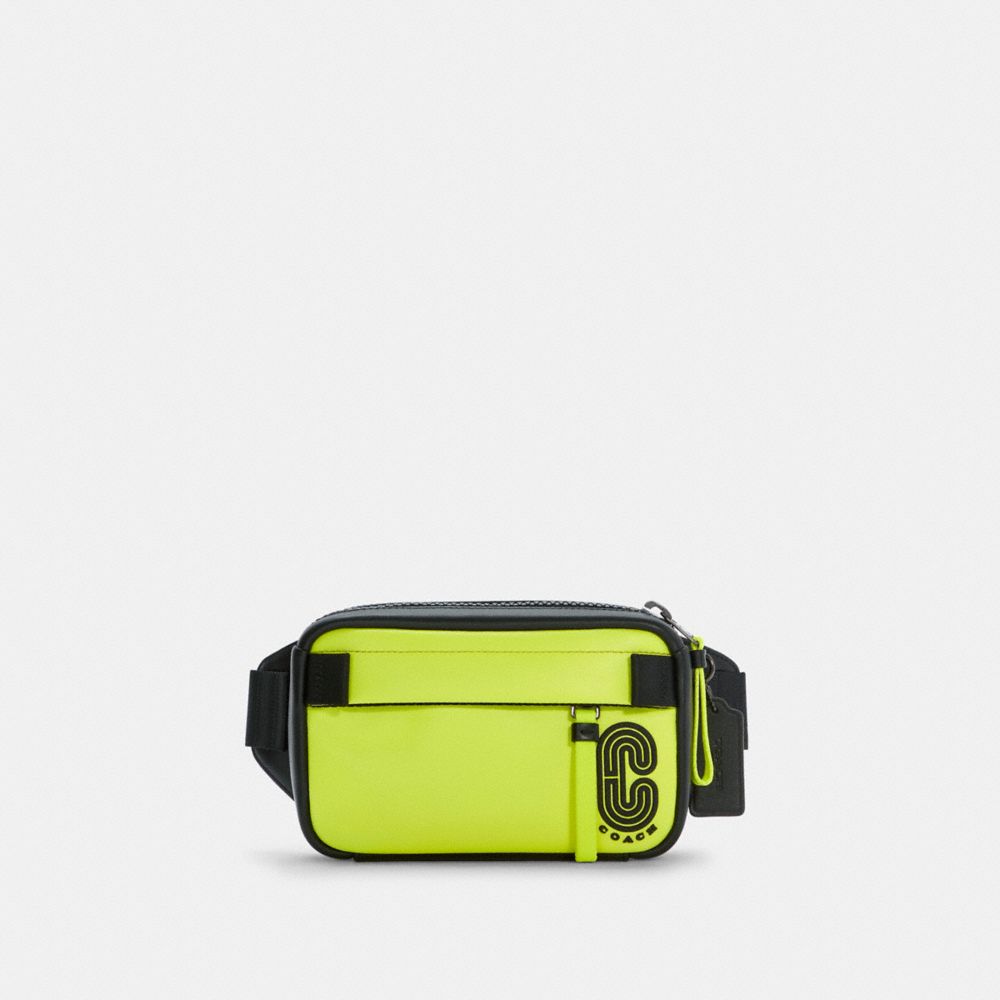 COACH MINI EDGE BELT BAG - QB/GLO LIME - C5436