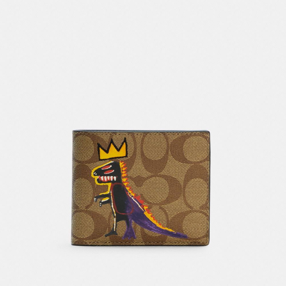 COACH X JEAN-MICHEL BASQUIAT 3-IN-1 WALLET IN SIGNATURE CANVAS - C5442 - QB/KHAKI MULTI