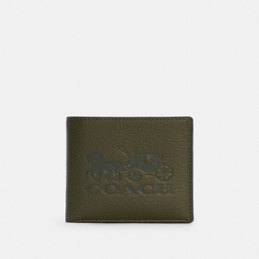 3-IN-1 WALLET IN COLORBLOCK WITH HORSE AND CARRIAGE - C5445 - QB/OLIVE DRAB MULTI