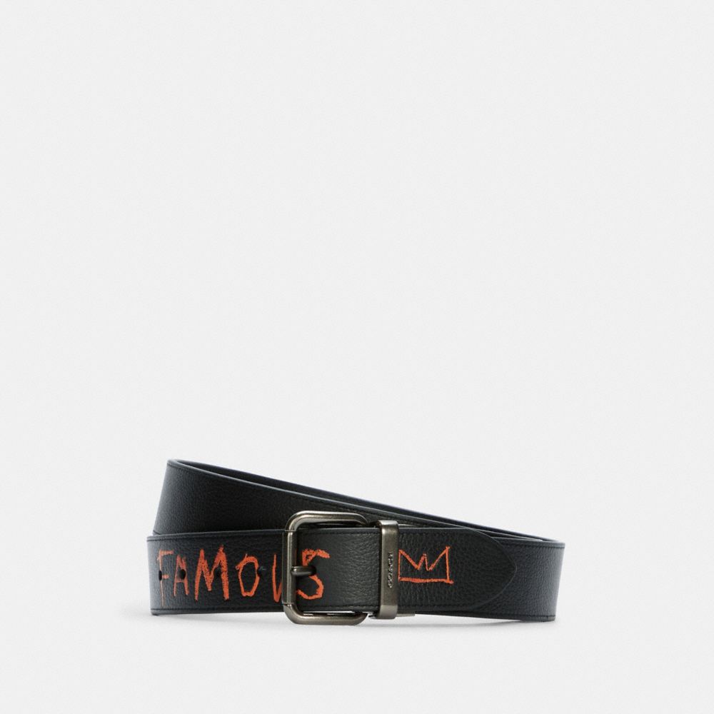 COACH C5446 Coach X Jean-michel Basquiat Jeans Buckle Cut-to-size Reversible Belt, 38mm QB/BLACK MULTI