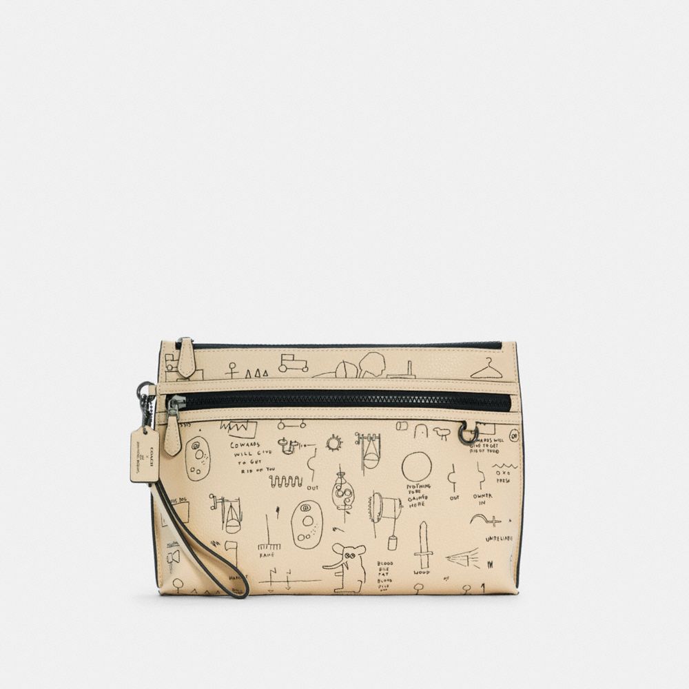 COACH C5452 - COACH X JEAN-MICHEL BASQUIAT CARRYALL POUCH QB/IVORY MULTI