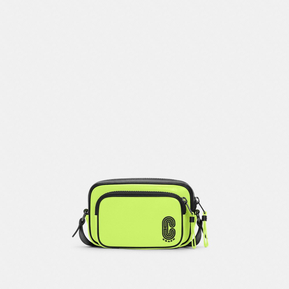 MINI EDGE DOUBLE POUCH CROSSBODY - QB/GLO LIME - COACH C5463