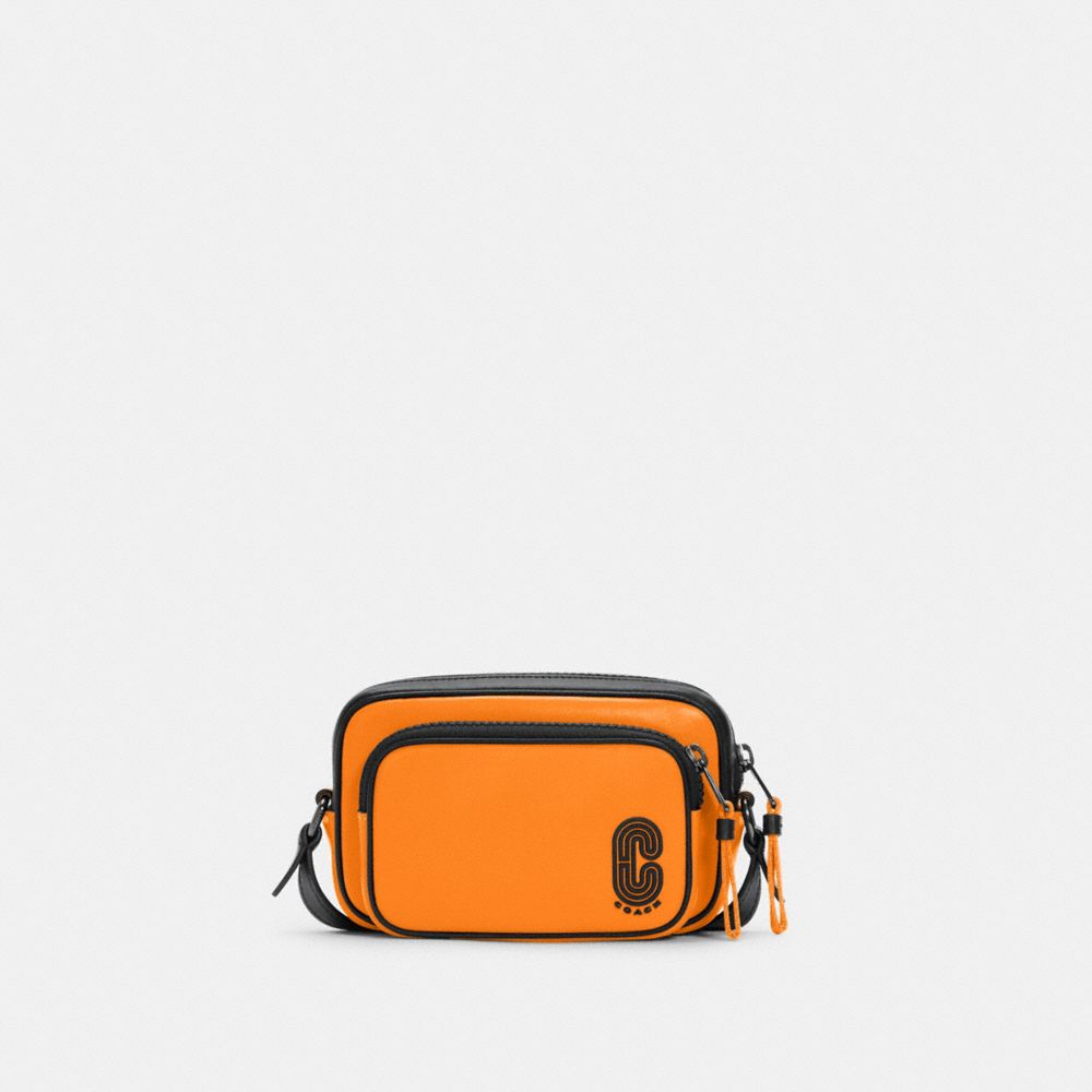 COACH C5463 Mini Edge Double Pouch Crossbody QB/FLUO ORANGE