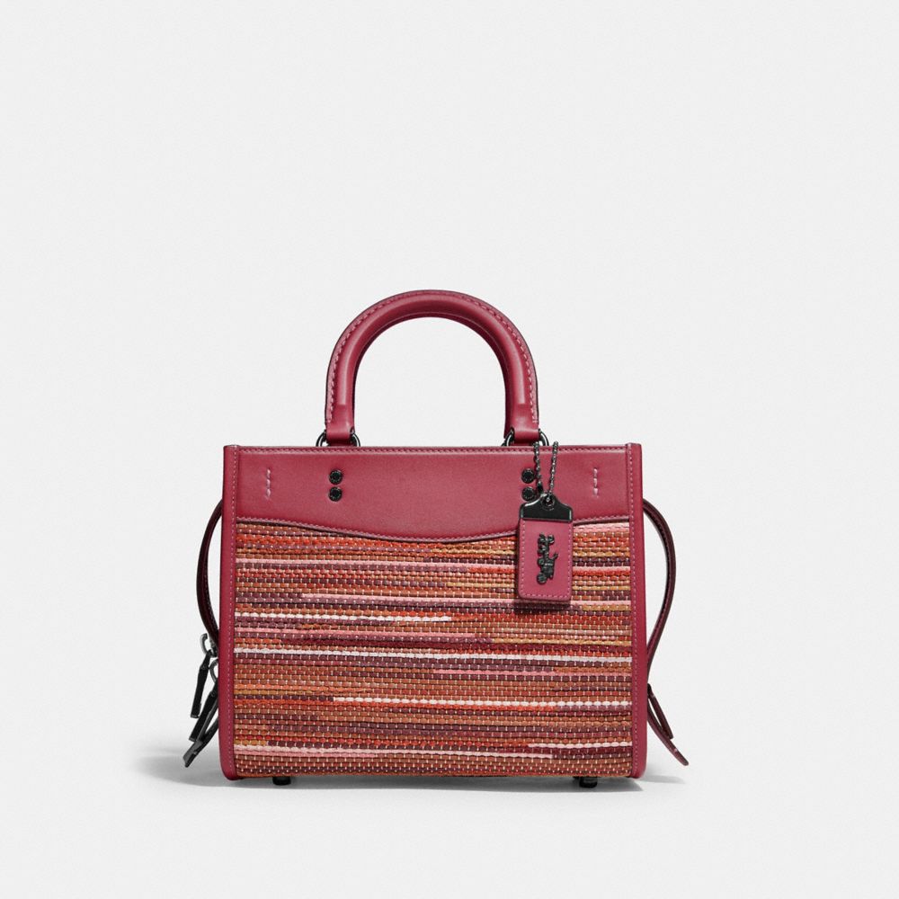 COACH C5464 Rogue 25 In Upwoven Leather V5/Rouge Multi