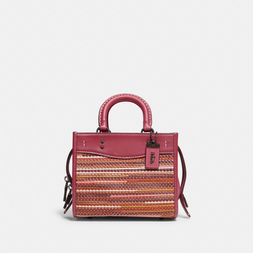 COACH C5466 Rogue 17 In Upwoven Leather V5/Rouge Multi