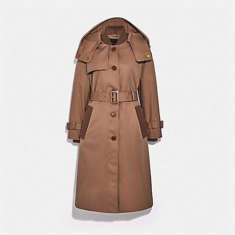 COACH C5500 Hooded Trench Brown