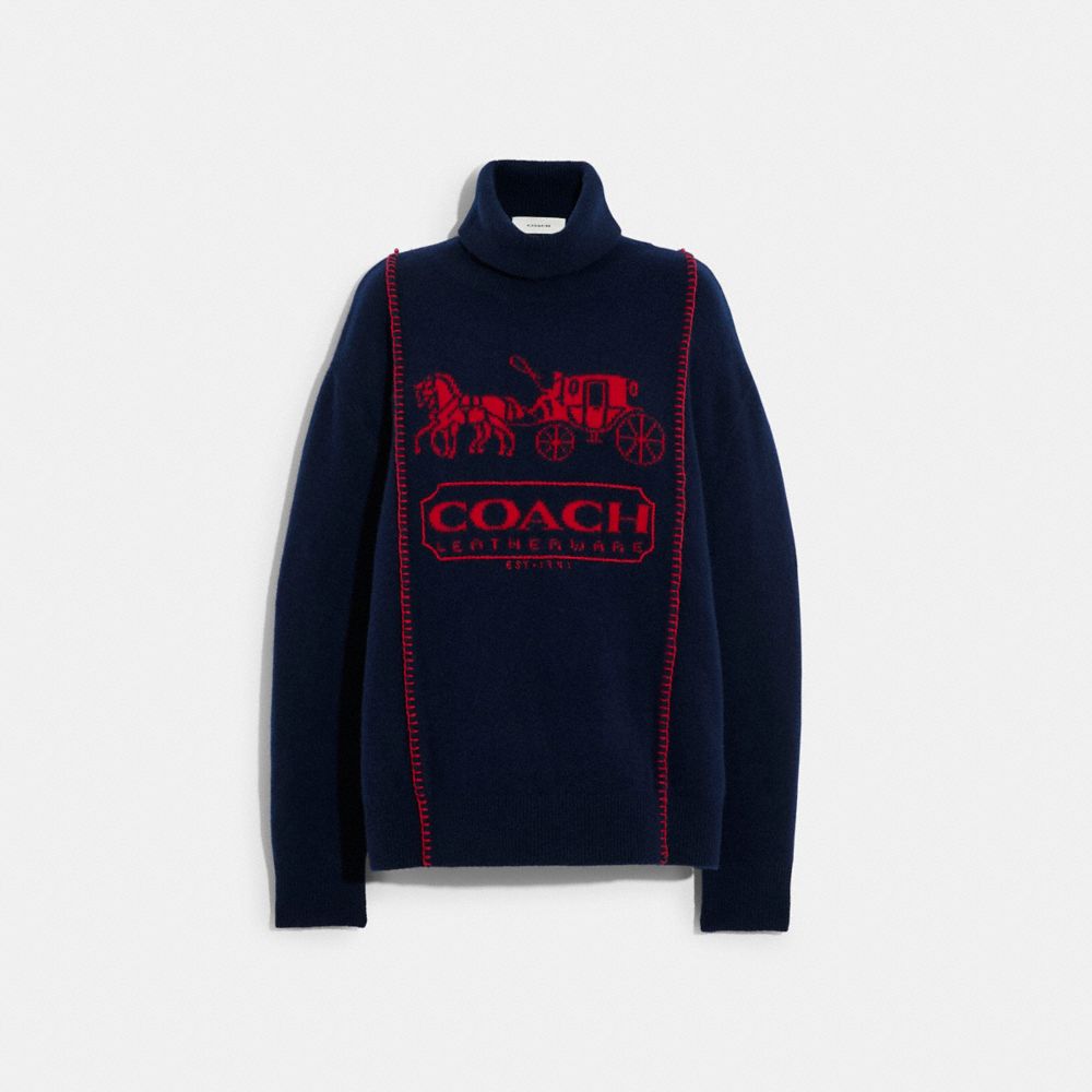 COACH C5508 Horse And Carriage Sweater NAVY