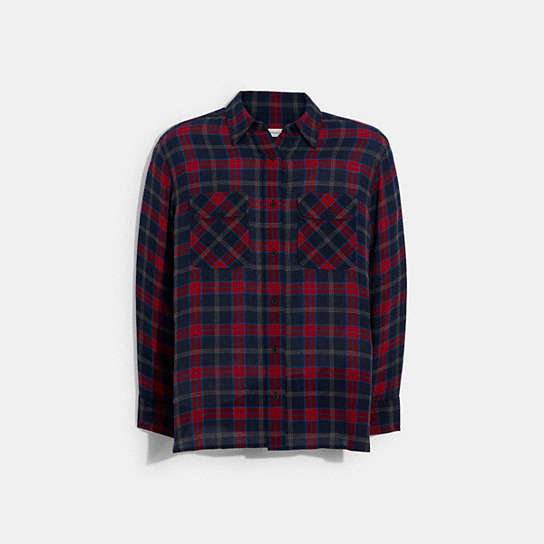 C5539 - Flannel Shirt NAVY/RED