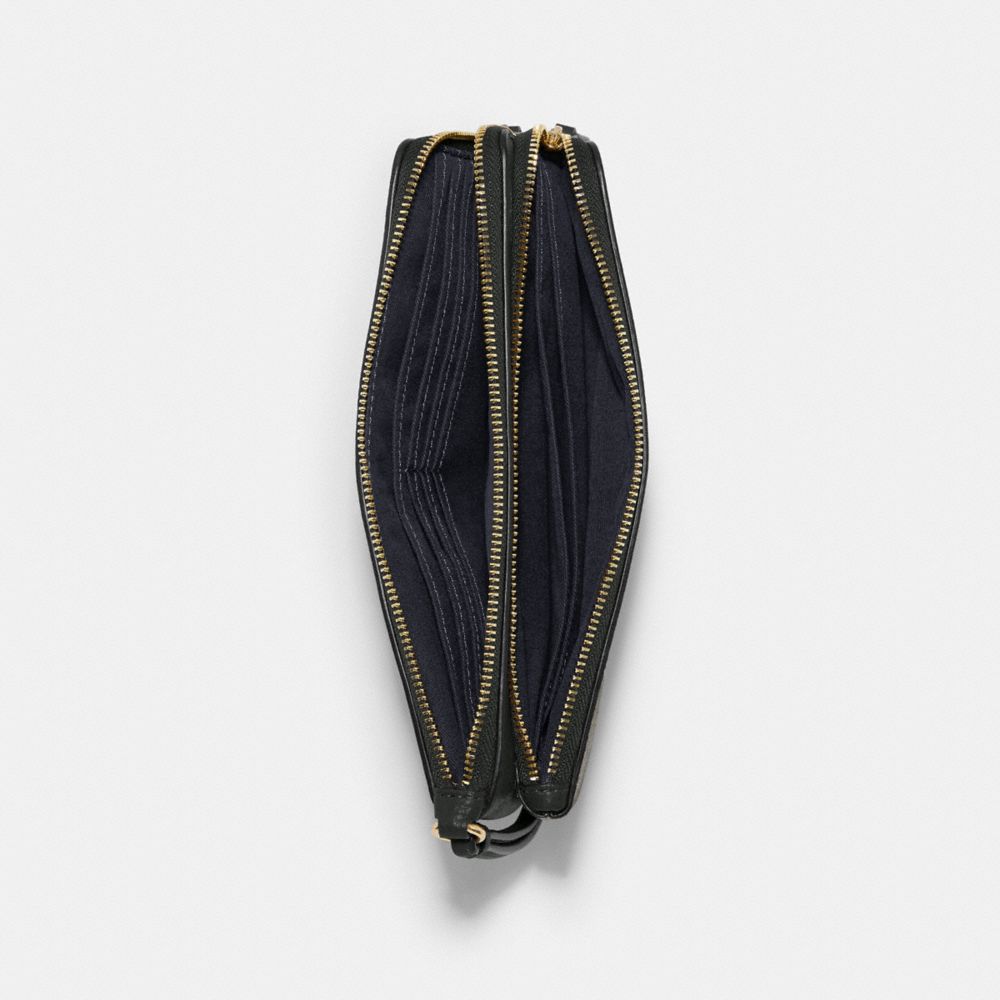 DOUBLE ZIP WALLET IN SIGNATURE CANVAS