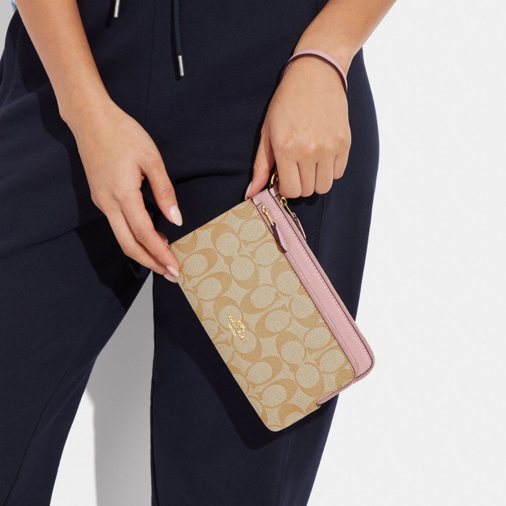 DOUBLE ZIP WALLET IN SIGNATURE CANVAS