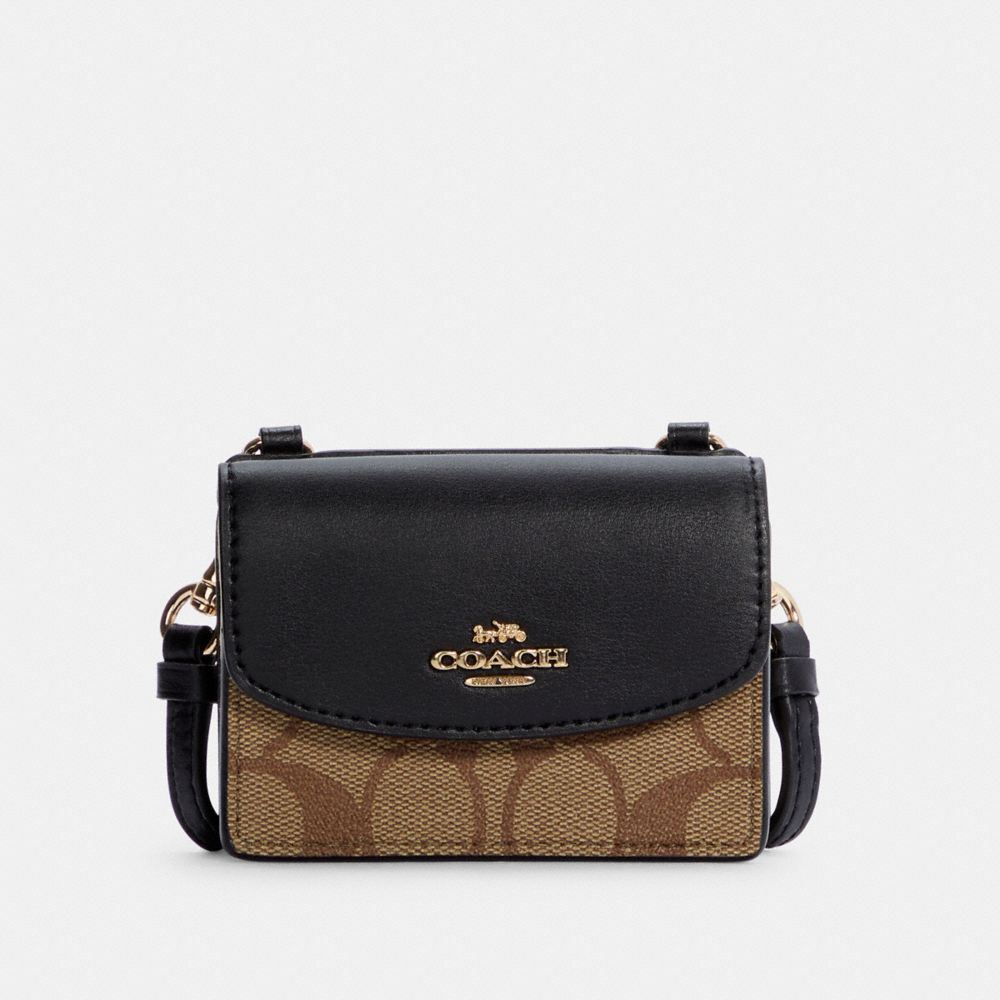 COACH®  Shaped Card Case In Signature Canvas