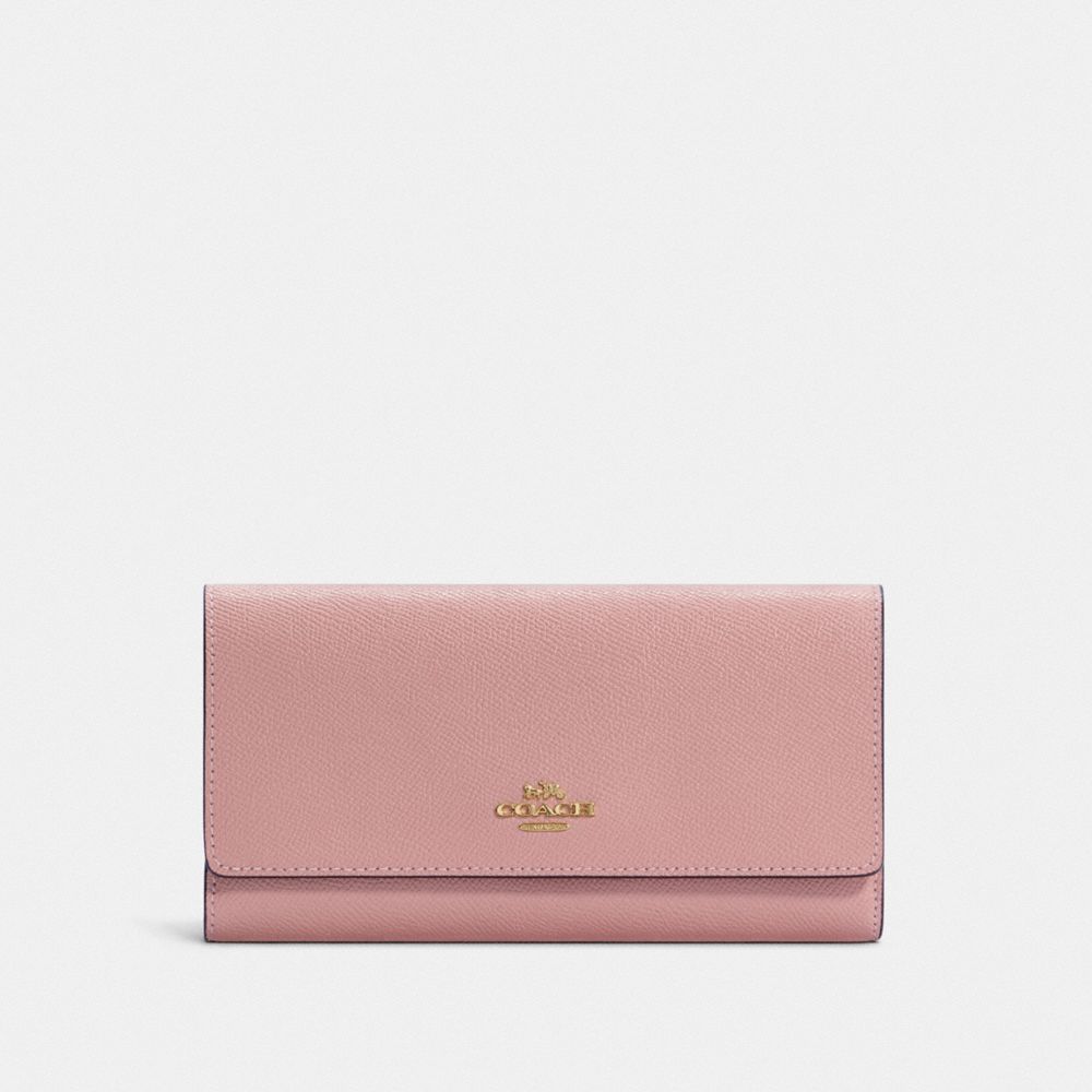 COACH C5578 Slim Trifold Wallet GOLD/SHELL PINK