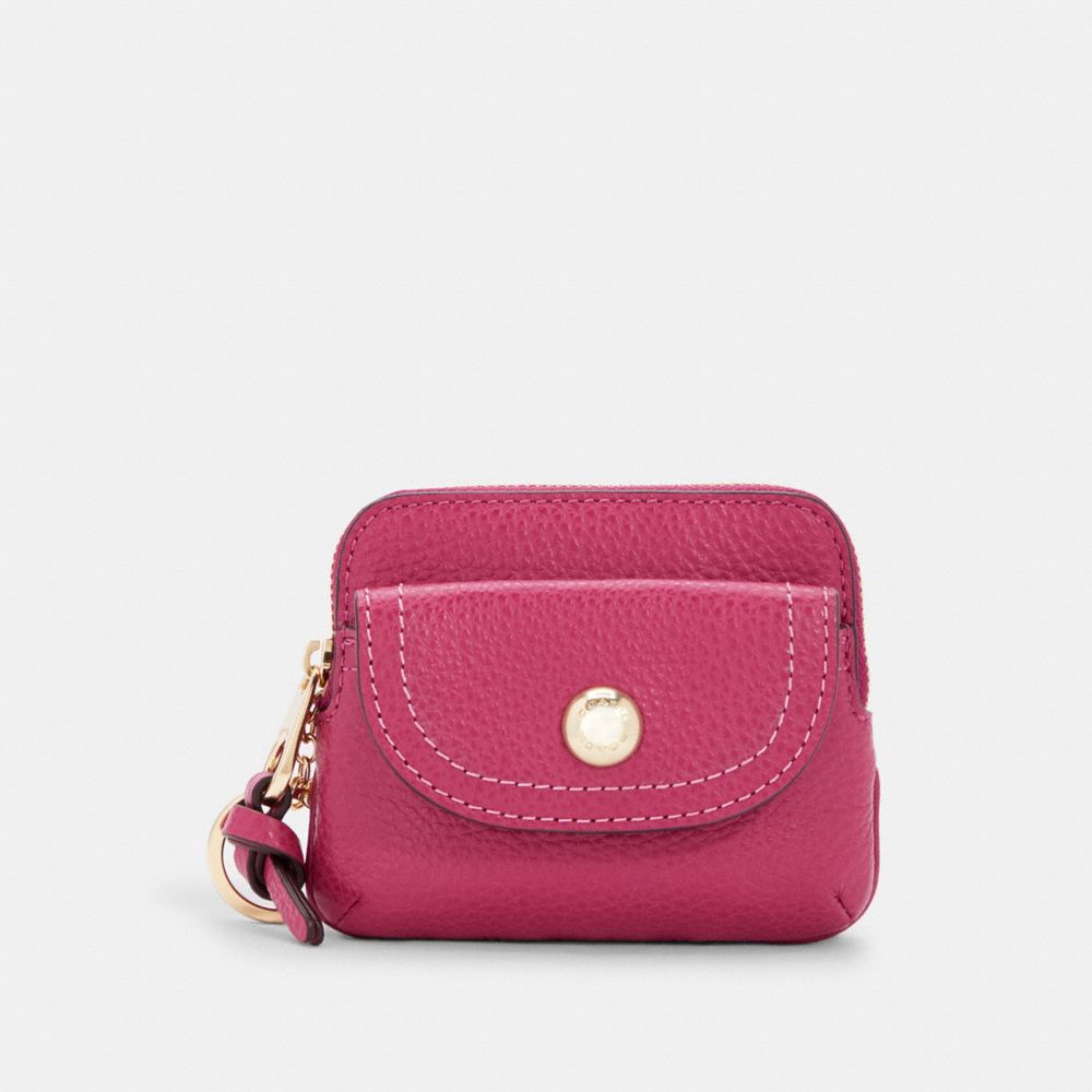 COACH C5580 - Pennie Card Case GOLD/BRIGHT VIOLET