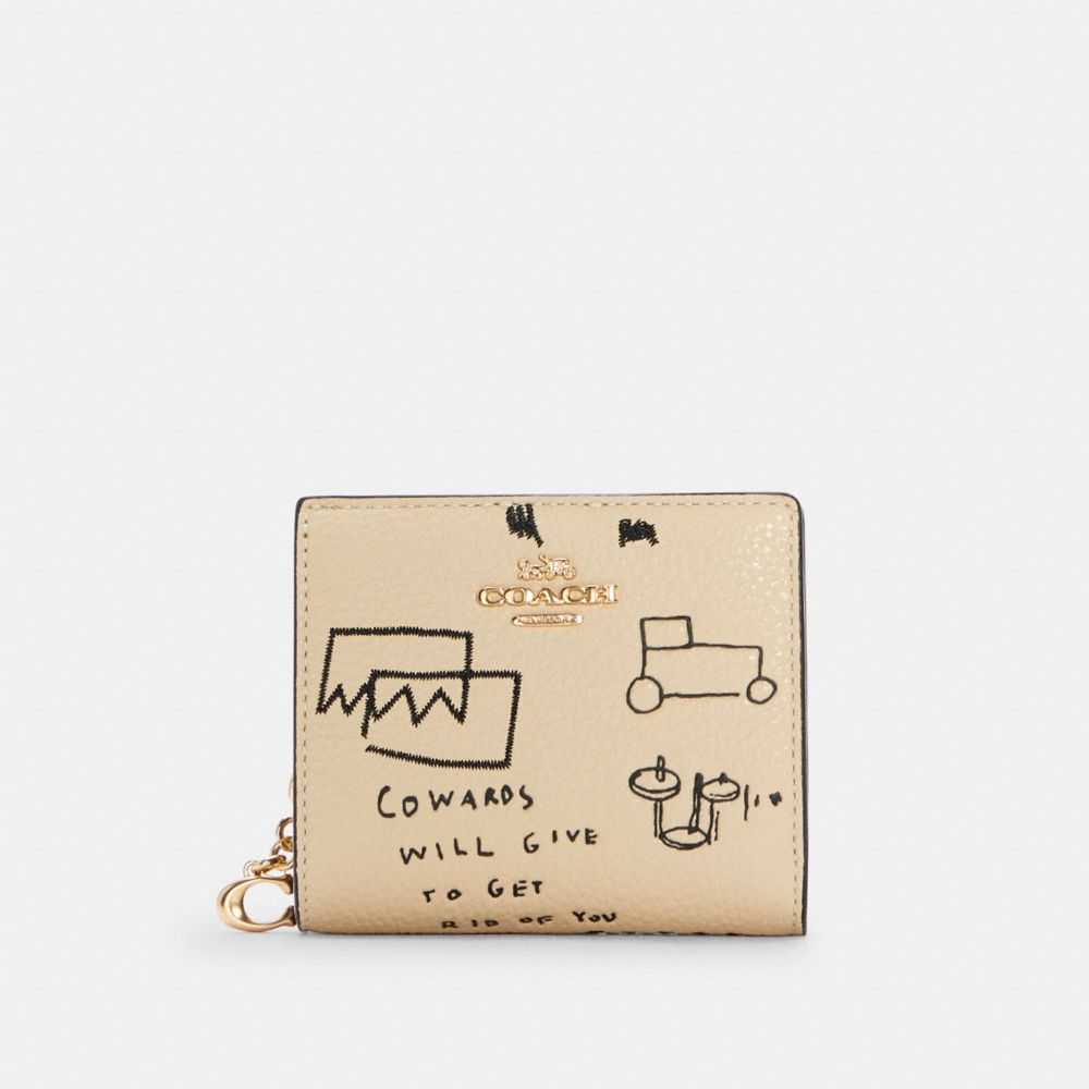 COACH X JEAN-MICHEL BASQUIAT SNAP WALLET - C5587 - IM/IVORY/MULTI