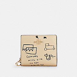 COACH C5587 Coach X Jean-michel Basquiat Snap Wallet IM/IVORY/MULTI