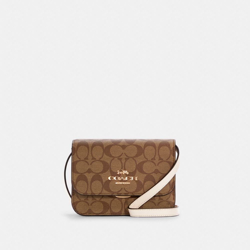 COACH C5592 - Mini Brynn Crossbody In Signature Canvas GOLD/KHAKI/CHALK