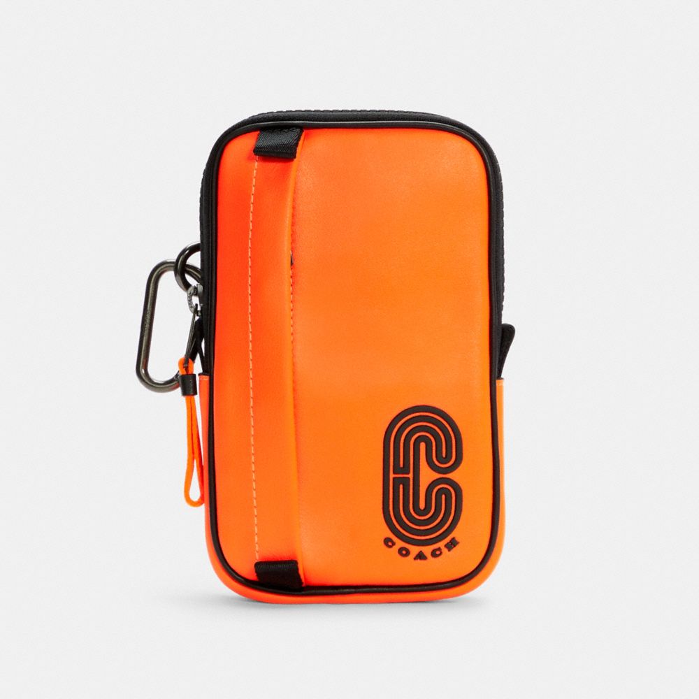 COACH C5599 - NORTH/SOUTH HYBRID POUCH QB/FLUO ORANGE