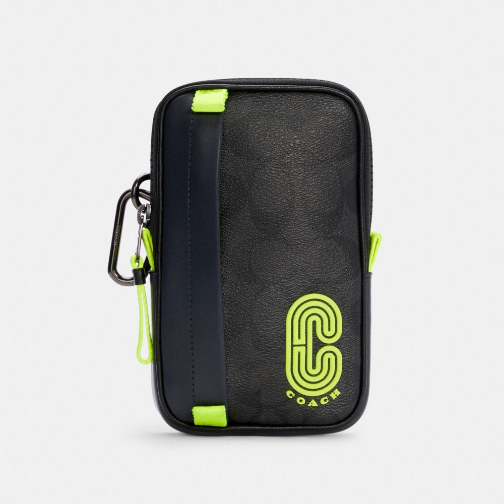 NORTH/SOUTH HYBRID POUCH IN SIGNATURE CANVAS - QB/BLACK MIDNIGHT MULTI - COACH C5600