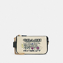 COACH C5609 Large Wristlet With Art School Graphic IM/NATURAL MULTI