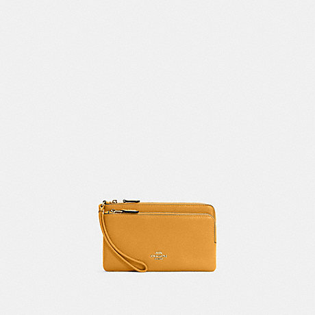 COACH C5610 Double Zip Wallet Gold/Mustard Yellow