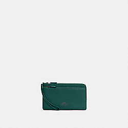 Double Zip Wallet - C5610 - Gunmetal/Forest