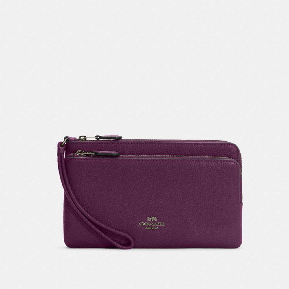 COACH C5610 Double Zip Wallet QB/BOYSENBERRY