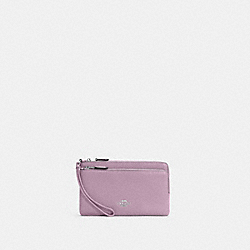 COACH C5610 Double Zip Wallet SILVER/ICE PURPLE