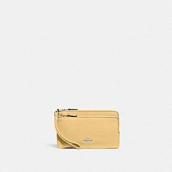 COACH C5610 Double Zip Wallet SILVER/VANILLA
