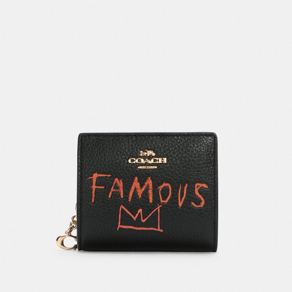 COACH C5614 - COACH X JEAN-MICHEL BASQUIAT SNAP WALLET IM/BLACK MULTI