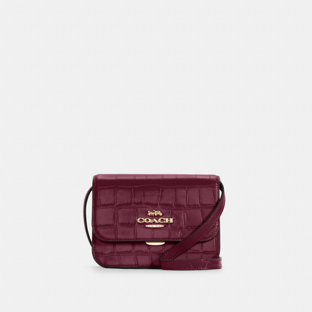 COACH C5627 Mini Brynn Crossbody GOLD/DARK BERRY