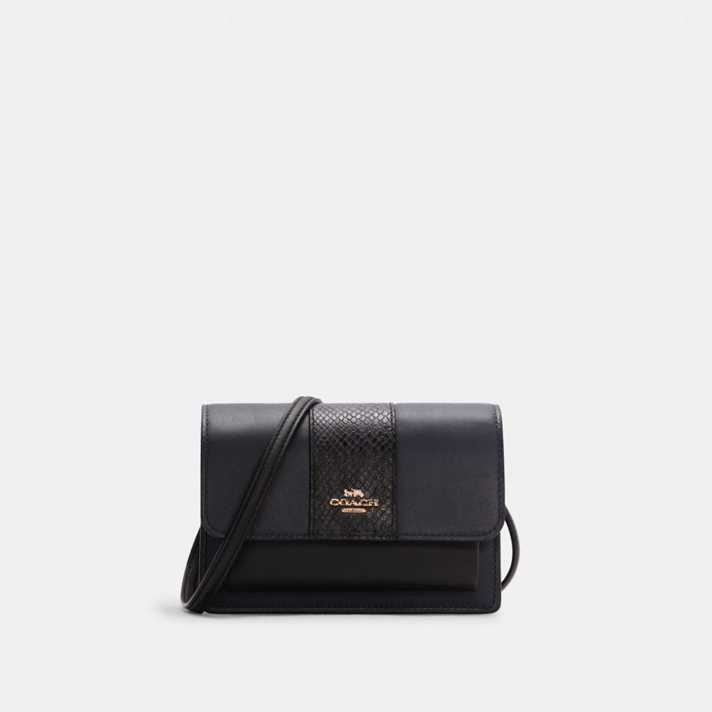 Foldover Belt Bag In Colorblock - GOLD/MIDNIGHT MULTI - COACH C5628