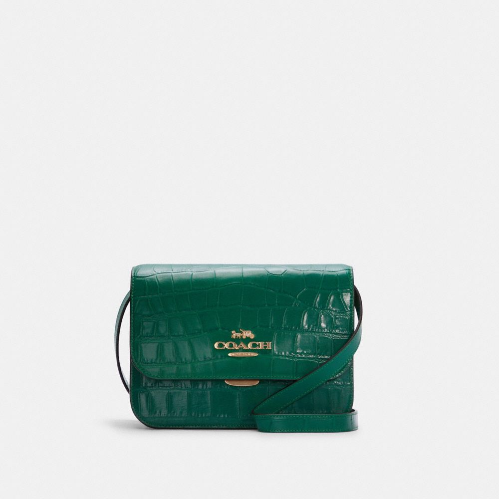 COACH C5631 Brynn Flap Crossbody GOLD/BRIGHT JADE