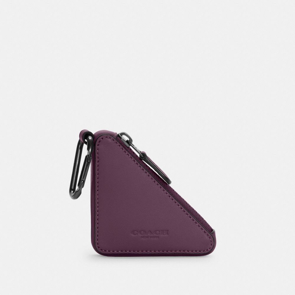 COACH TRIANGLE COIN FOB - QB/DARK GRAPE - C5647