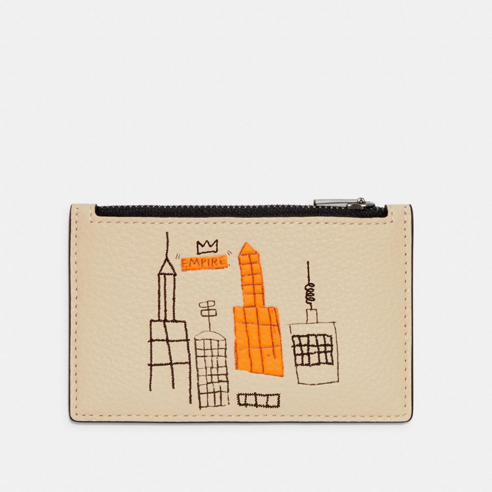 COACH X JEAN-MICHEL BASQUIAT ZIP CARD CASE - C5650 - QB/IVORY MULTI