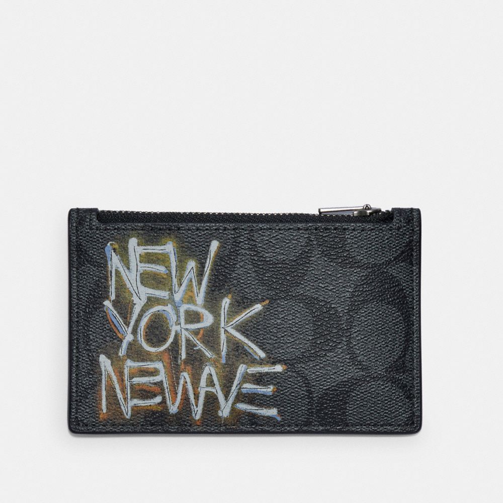 COACH C5651 Coach X Jean-michel Basquiat Zip Card Case In Signature Canvas QB/BLACK MULTI