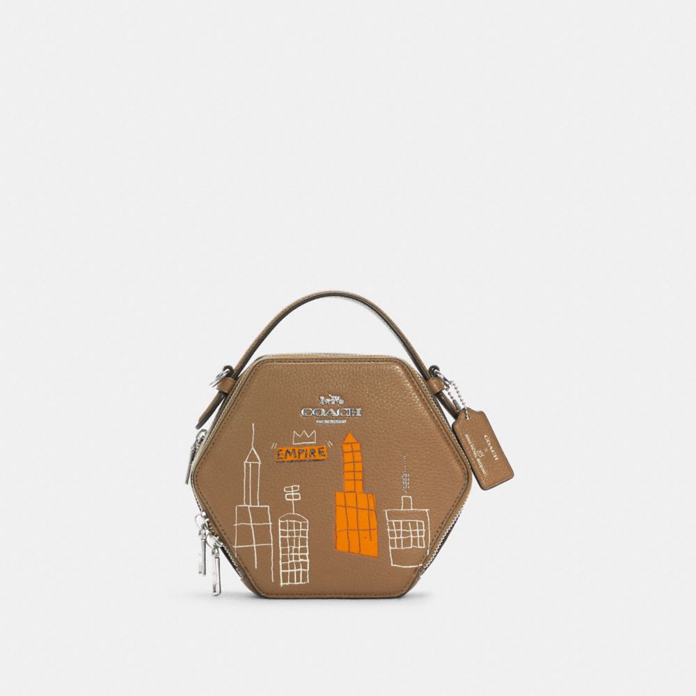 COACH C5654 COACH X JEAN-MICHEL BASQUIAT HEXAGONAL CROSSBODY SV/ELM MULTI