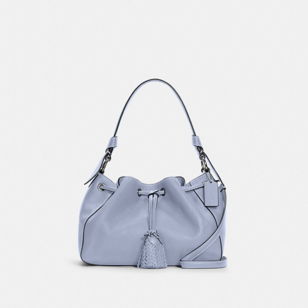 COACH C5671 - Everly Drawstring Shoulder Bag SILVER/TWILIGHT